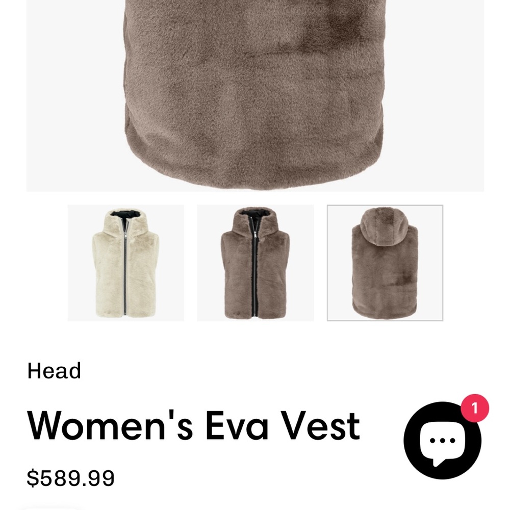Lindsey Vonn Head Cozy Faux Fur Hooded Vest - Taupe - Picture 2 of 6
